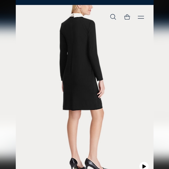 NWT Ralph Lauren Crepe Layered Dress size XXL. Black and White - Picture 2 of 8